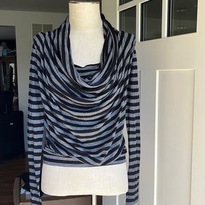 Like new French connection stripes cowl neck top xs